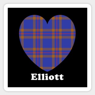 Ths ELLIOTT Family Tartan 'Love Heart' Design Sticker